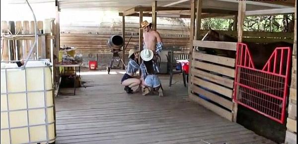  Pretty cowgirls get rimmed by horny man